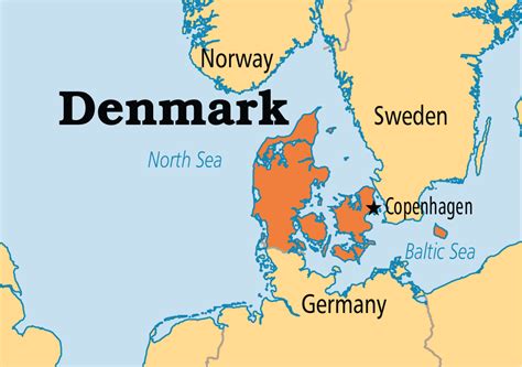 MAP Denmark on a World Map